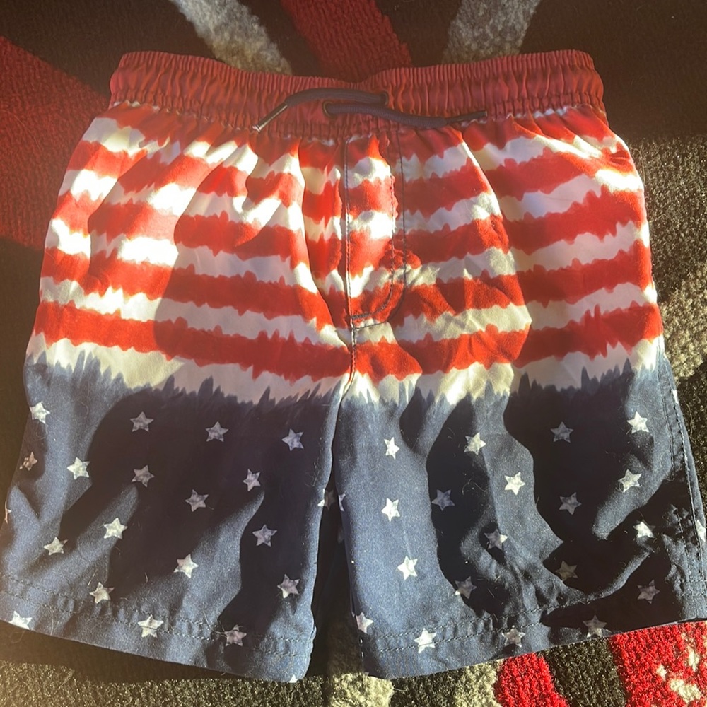 Carters Toddler swim trunks, worn once with swim diaper, like new